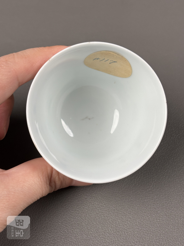 清康熙 五彩二月杏花花神杯（带木盒） - 图13